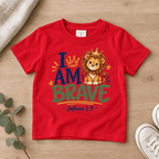 2I AM BRAVE Lion Toddler T-Shirt | Joshua 1:9 - copy Christian scripture shirt - I AM Kids