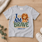 2I AM BRAVE Lion Toddler T-Shirt | Joshua 1:9 - copy Christian scripture shirt - I AM Kids