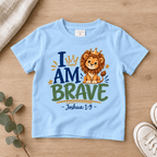 2I AM BRAVE Lion Toddler T-Shirt | Joshua 1:9 - copy Christian scripture shirt - I AM Kids