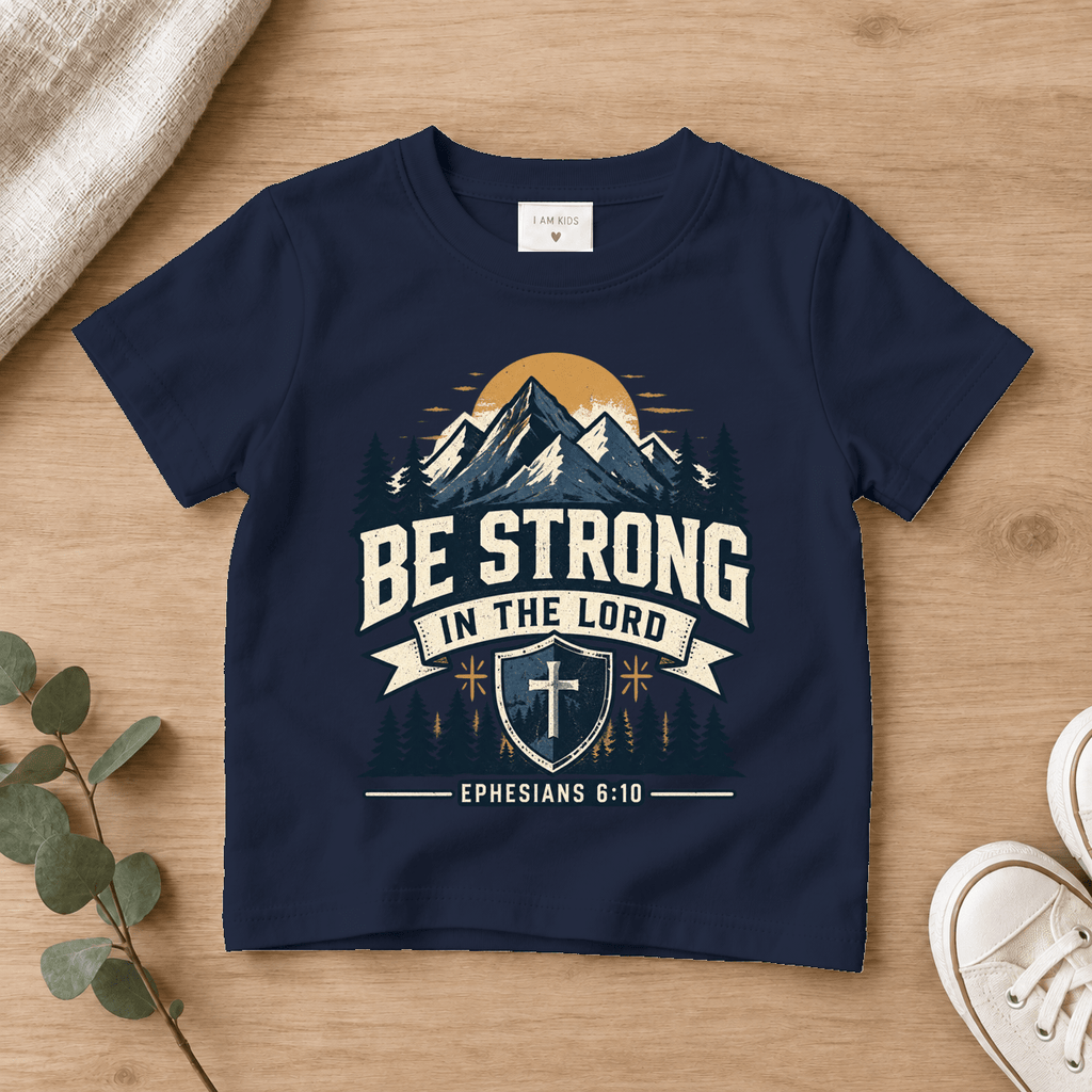 Be Strong in the Lord Kids Tee | Future Disciples Christian scripture shirt - I AM Kids