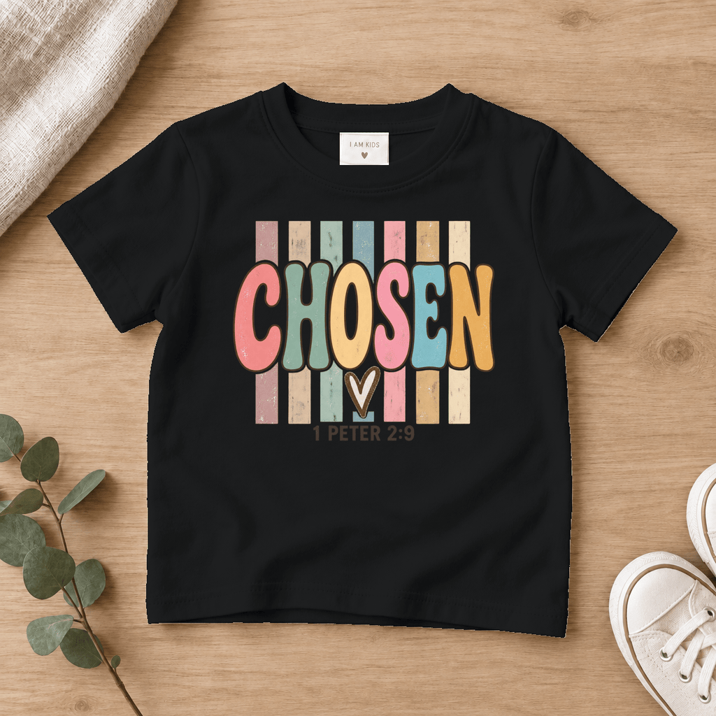Chosen Christian Kids Tee | Future Disciples Christian scripture shirt - I AM Kids