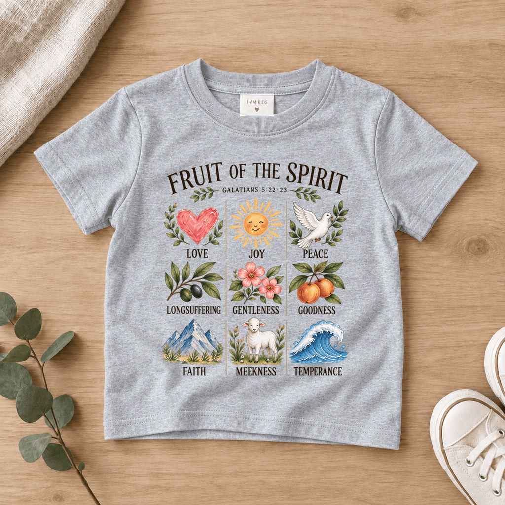 Fruit of the Spirit Kids Tee | Future Disciples Christian scripture shirt - I AM Kids