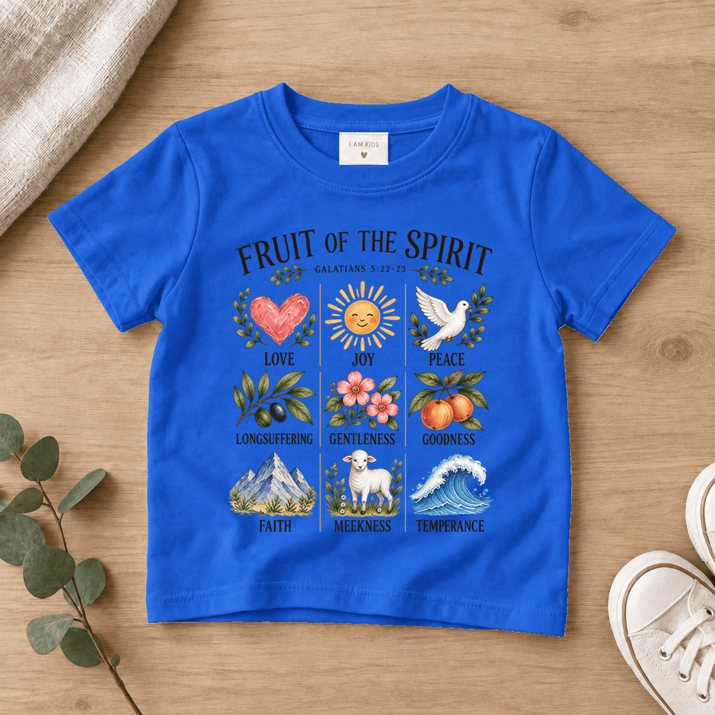Fruit of the Spirit Kids Tee | Future Disciples Christian scripture shirt - I AM Kids