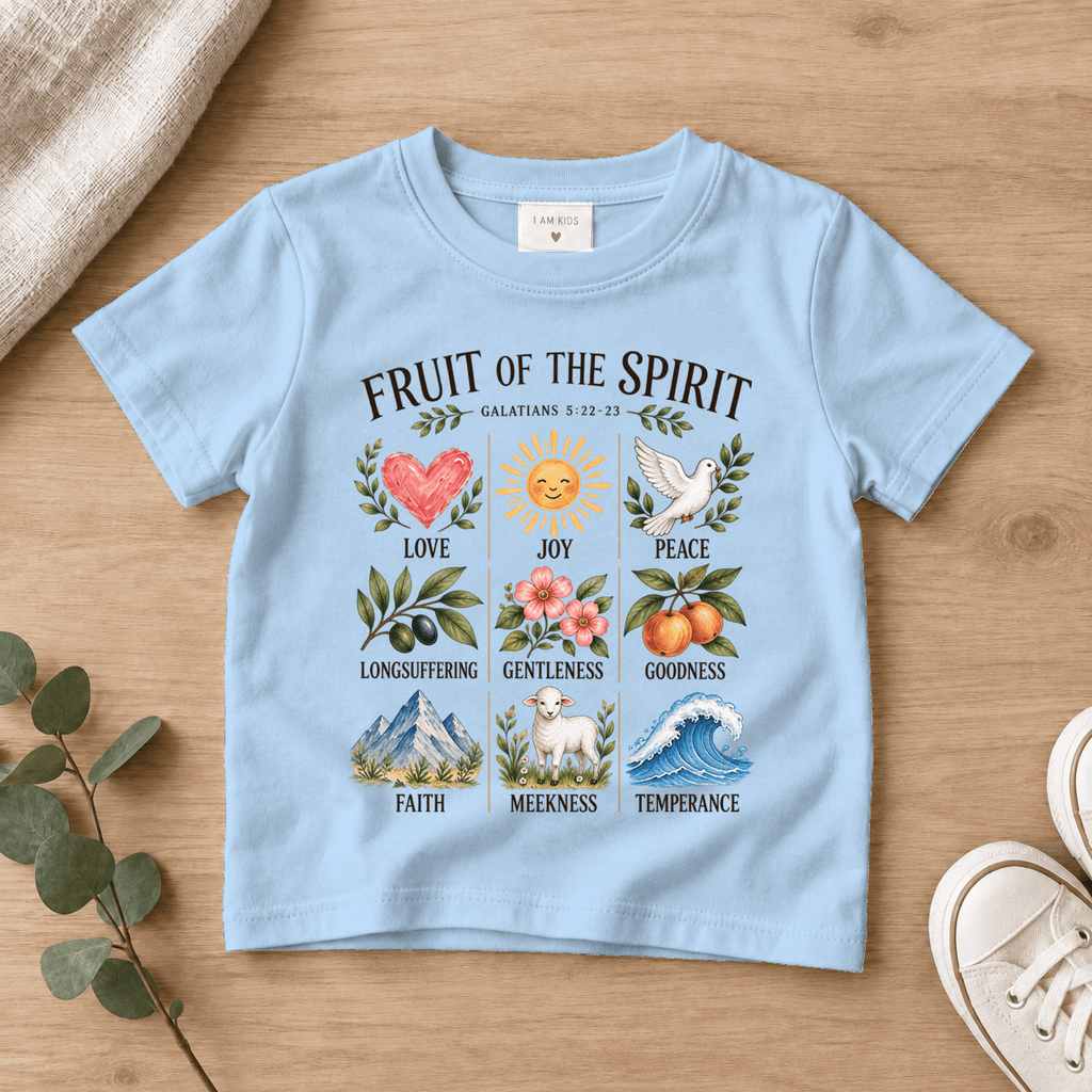 Fruit of the Spirit Kids Tee | Future Disciples Christian scripture shirt - I AM Kids