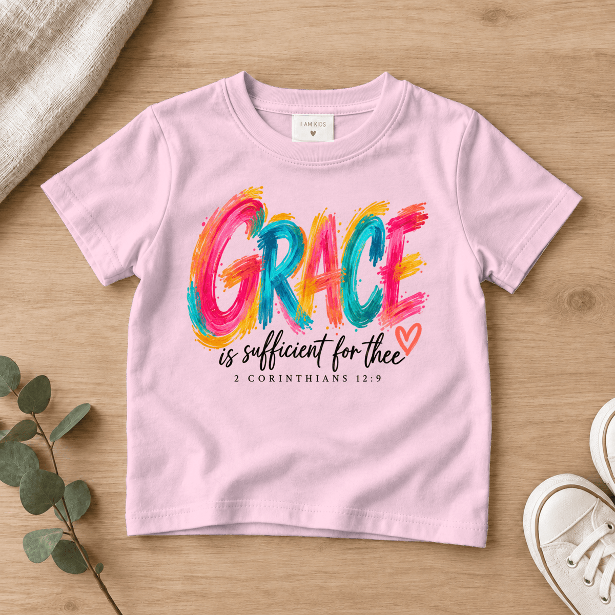 Grace Is Sufficient Kids Tee | Future Disciples Christian scripture shirt - I AM Kids