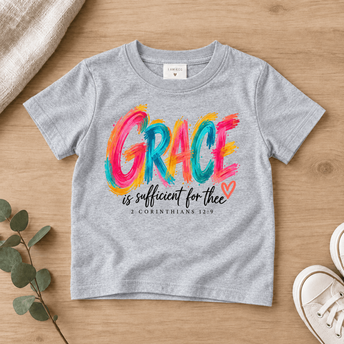 Grace Is Sufficient Kids Tee | Future Disciples Christian scripture shirt - I AM Kids