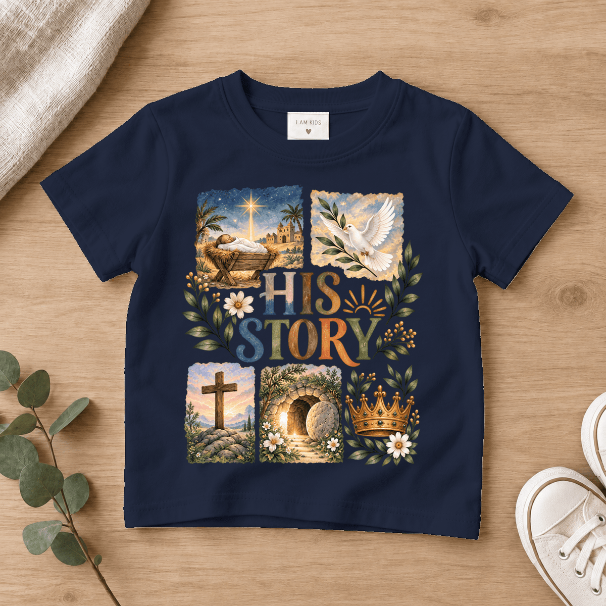 His Story Christian Kids Tee | Future Disciples Christian scripture shirt - I AM Kids