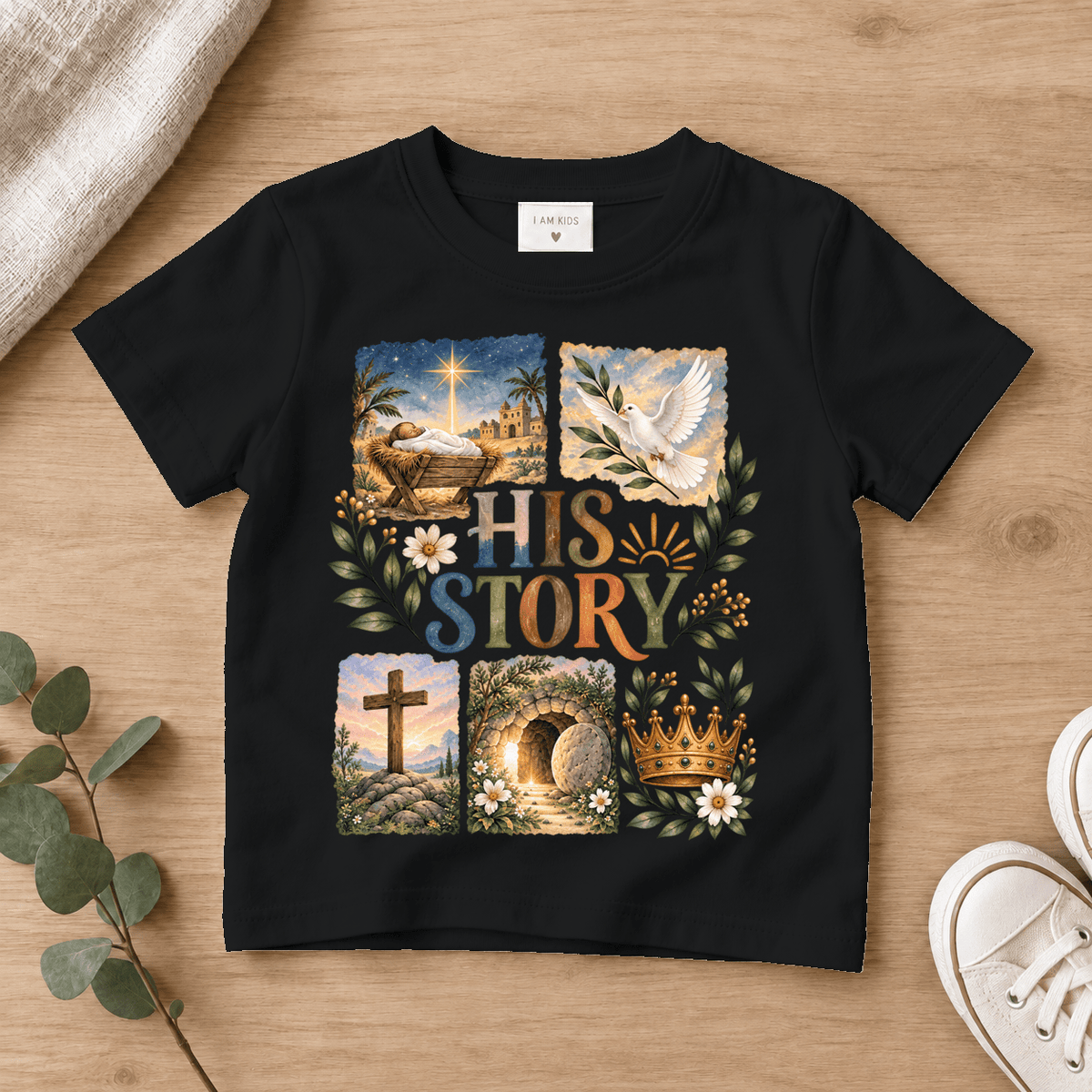 His Story Christian Kids Tee | Future Disciples Christian scripture shirt - I AM Kids