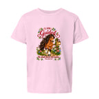 I AM GUIDED youth shirt with a horse, flowers, lantern, and Proverbs 3:6