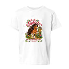 I AM GUIDED youth shirt with a horse, flowers, lantern, and Proverbs 3:6