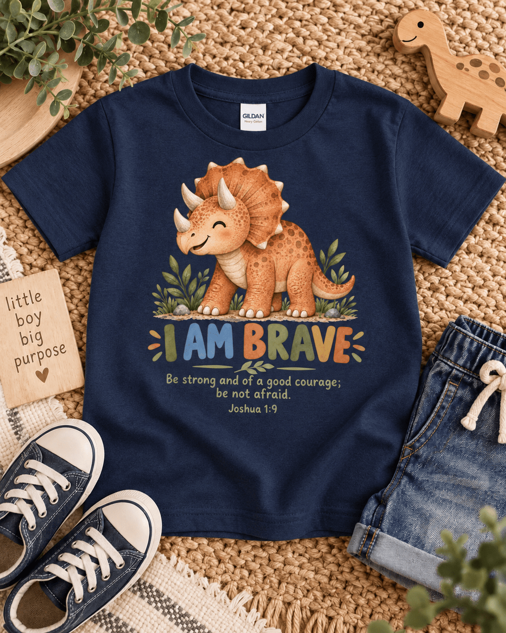 I AM BRAVE Christian scripture shirt - I AM Kids