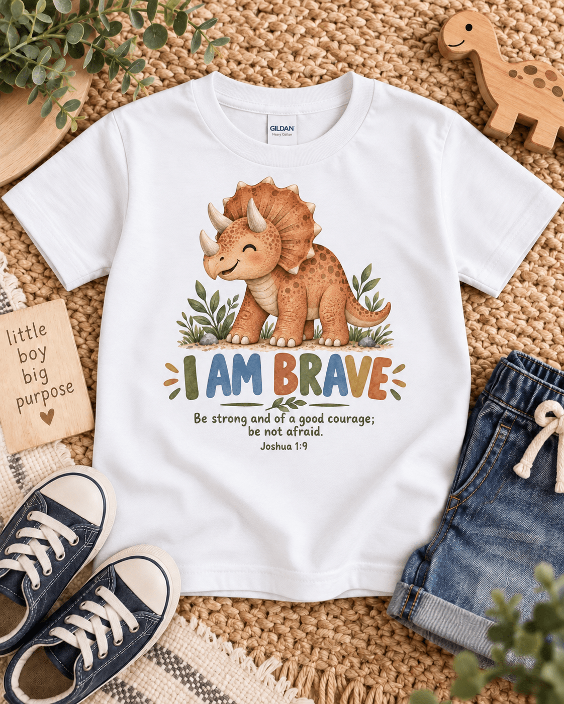 I AM BRAVE Christian scripture shirt - I AM Kids