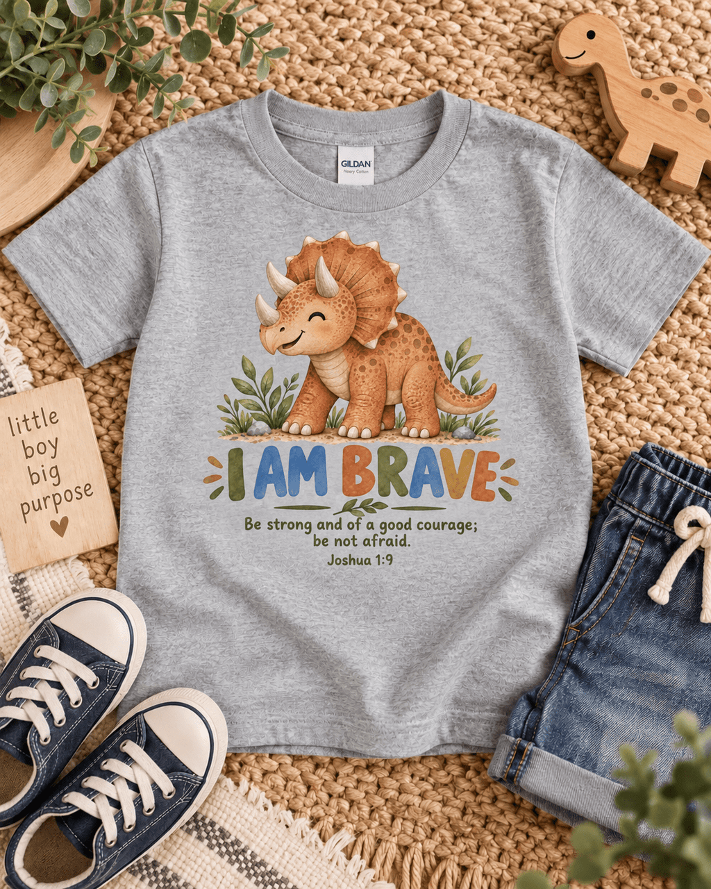 I AM BRAVE Christian scripture shirt - I AM Kids