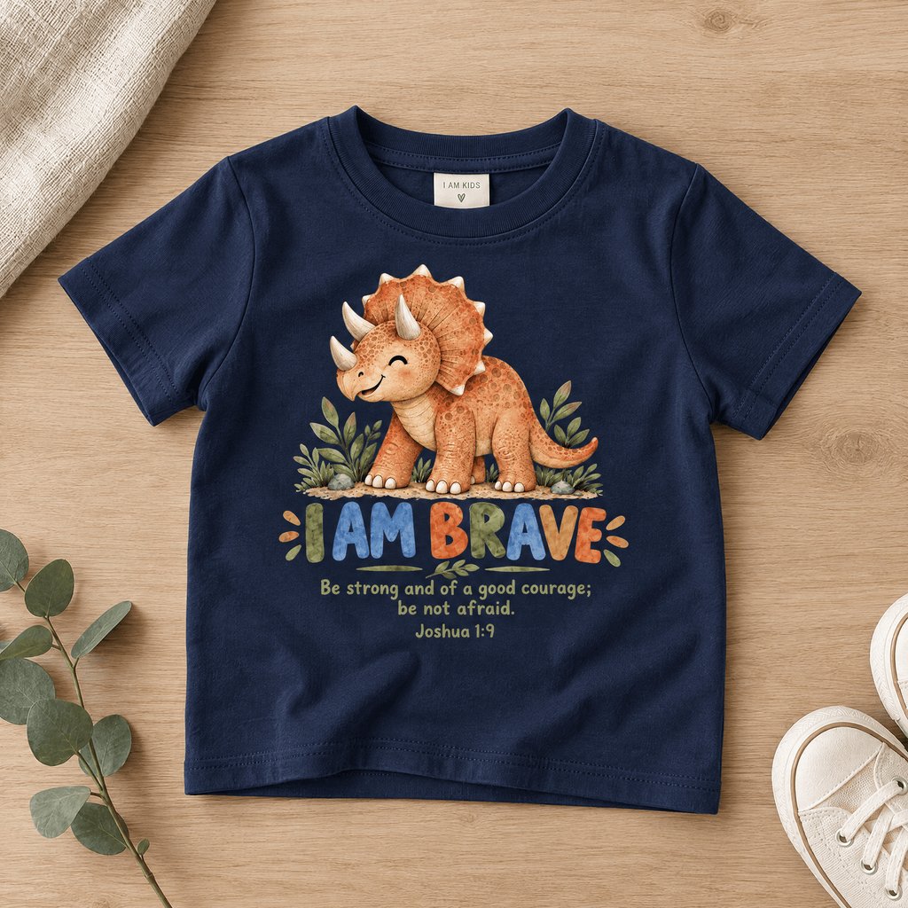 I AM BRAVE Christian scripture shirt - I AM Kids