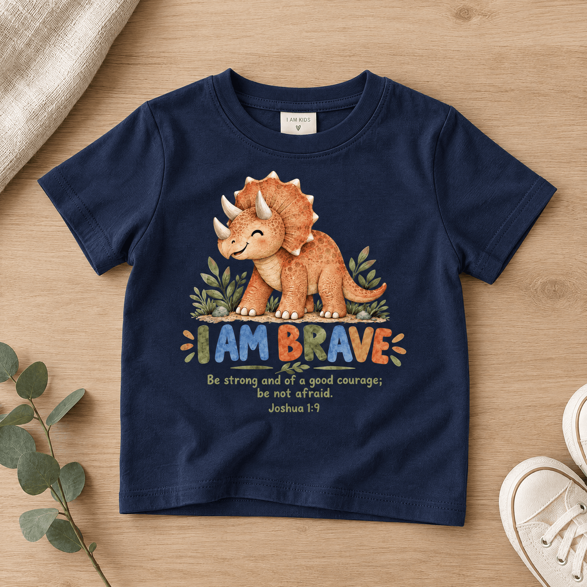 I AM BRAVE Christian scripture shirt - I AM Kids