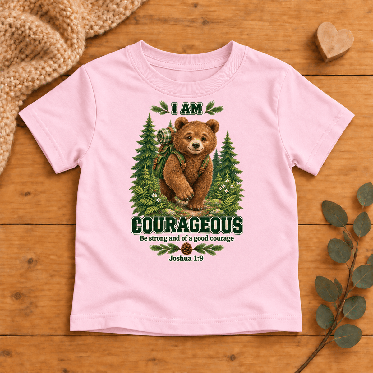 I AM COURAGEOUS Christian scripture shirt - I AM Kids