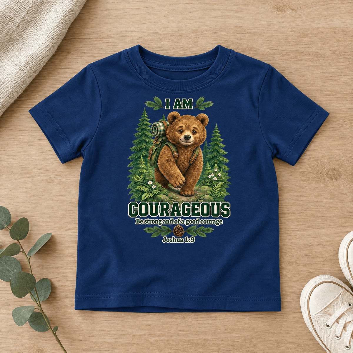 I AM COURAGEOUS Christian scripture shirt - I AM Kids