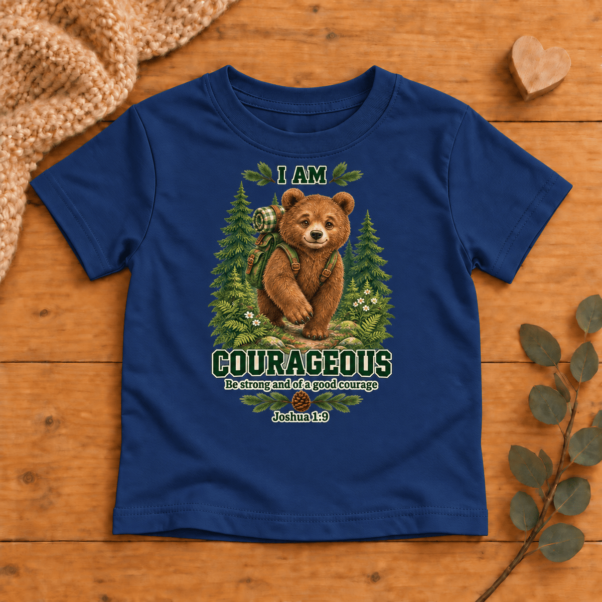 I AM COURAGEOUS Christian scripture shirt - I AM Kids