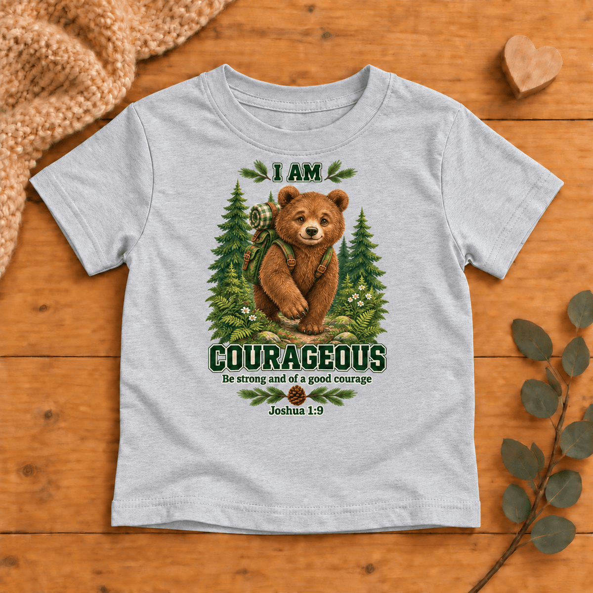 I AM COURAGEOUS Christian scripture shirt - I AM Kids