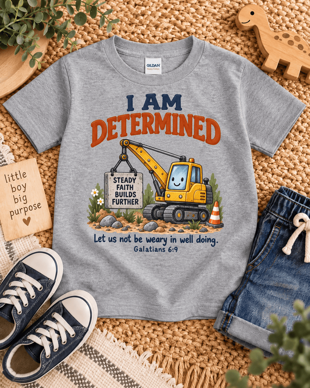 I AM Determined Christian scripture shirt - I AM Kids