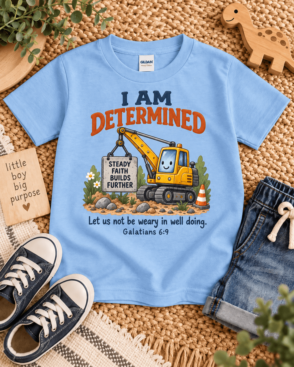 I AM Determined Christian scripture shirt - I AM Kids