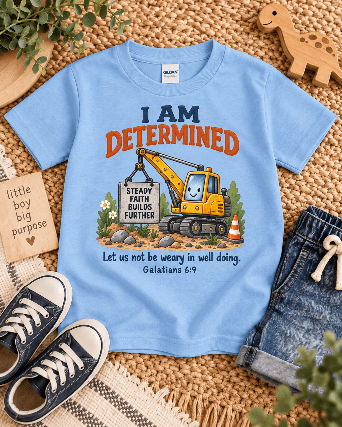 I AM Determined Christian scripture shirt - I AM Kids