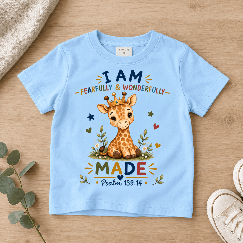 I AM FEARFULLY & WONDERFULLY MADE Christian scripture shirt - I AM Kids