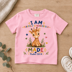 I AM FEARFULLY & WONDERFULLY MADE Giraffe Christian Kids T-Shirt | Psalm 139:14 Christian scripture shirt - I AM Kids