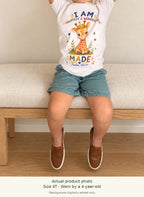 I AM FEARFULLY & WONDERFULLY MADE Giraffe Christian Kids T-Shirt | Psalm 139:14 Christian scripture shirt - I AM Kids