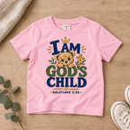 I AM GOD’S CHILD Bear Christian Kids T-Shirt | Galatians 3:26 Christian scripture shirt - I AM Kids