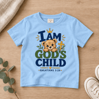 I AM GOD’S CHILD Bear Christian Kids T-Shirt | Galatians 3:26 Christian scripture shirt - I AM Kids
