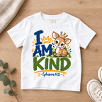 I AM KIND Deer Christian Kids T-Shirt | Ephesians 4:32 Christian scripture shirt - I AM Kids