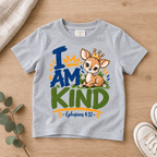 I AM KIND Deer Christian Kids T-Shirt | Ephesians 4:32 Christian scripture shirt - I AM Kids
