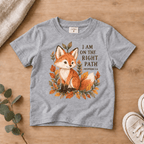 I Am on the Right Path Woodland Fox Kids’ Tee | Fall Friends Collection Christian scripture shirt - I AM Kids