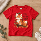 I Am on the Right Path Woodland Fox Kids’ Tee | Fall Friends Collection Christian scripture shirt - I AM Kids