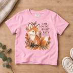 I Am on the Right Path Woodland Fox Kids’ Tee | Fall Friends Collection Christian scripture shirt - I AM Kids