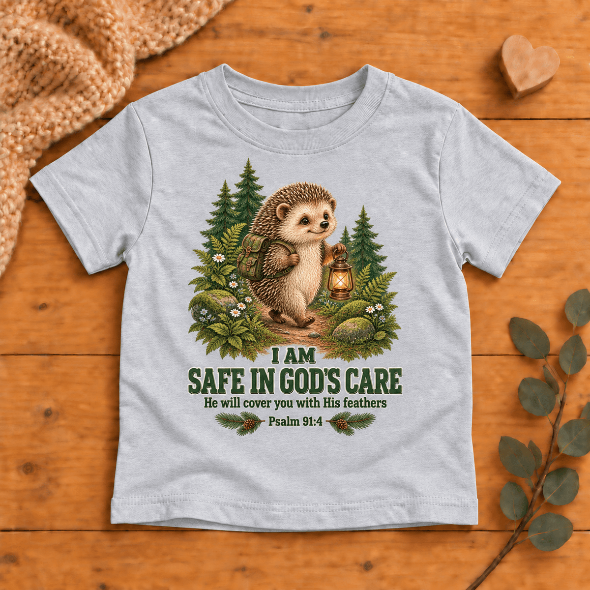 I AM SAFE IN GOD’S CARE Christian scripture shirt - I AM Kids