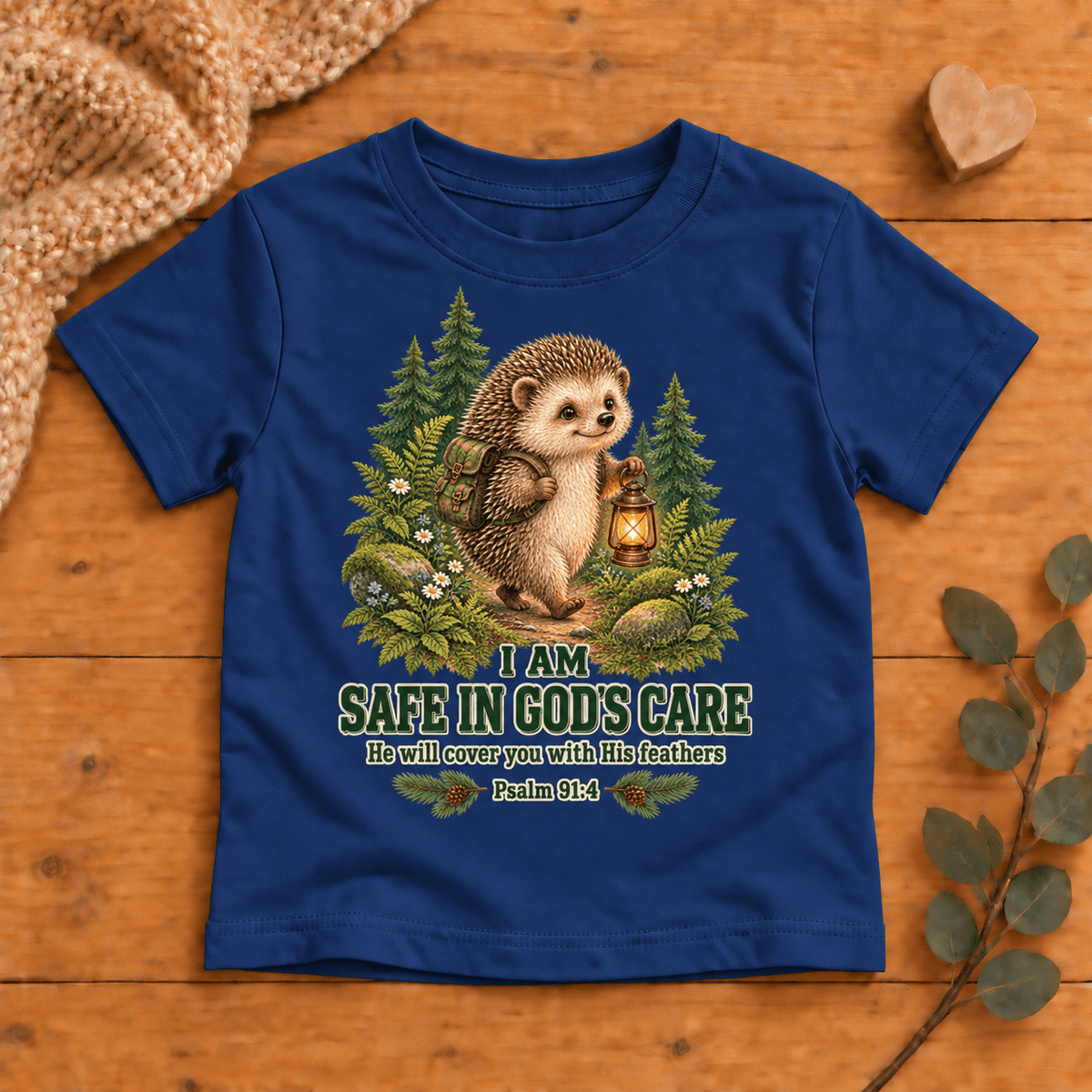 I AM SAFE IN GOD’S CARE Christian scripture shirt - I AM Kids