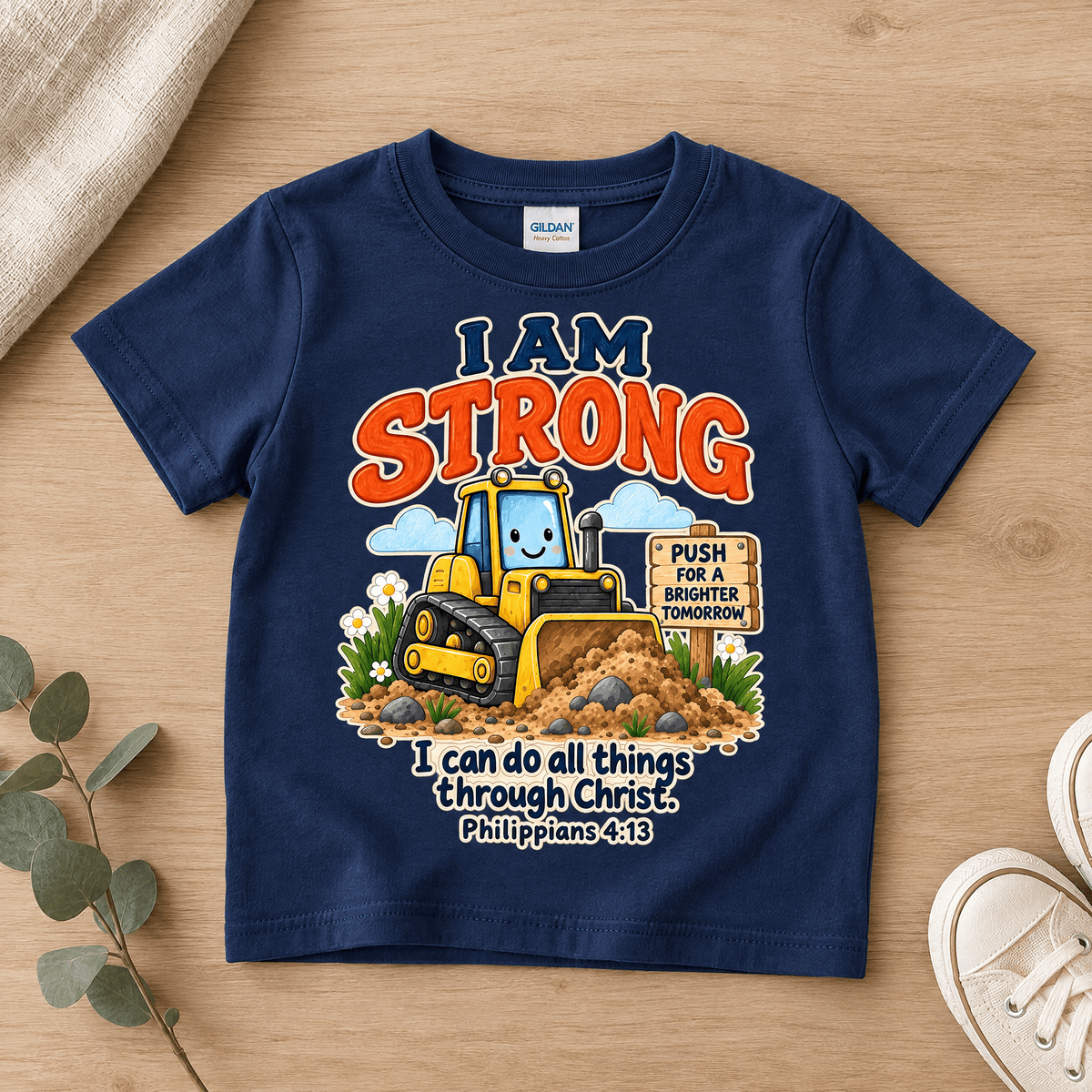 I Am Strong Christian scripture shirt - I AM Kids