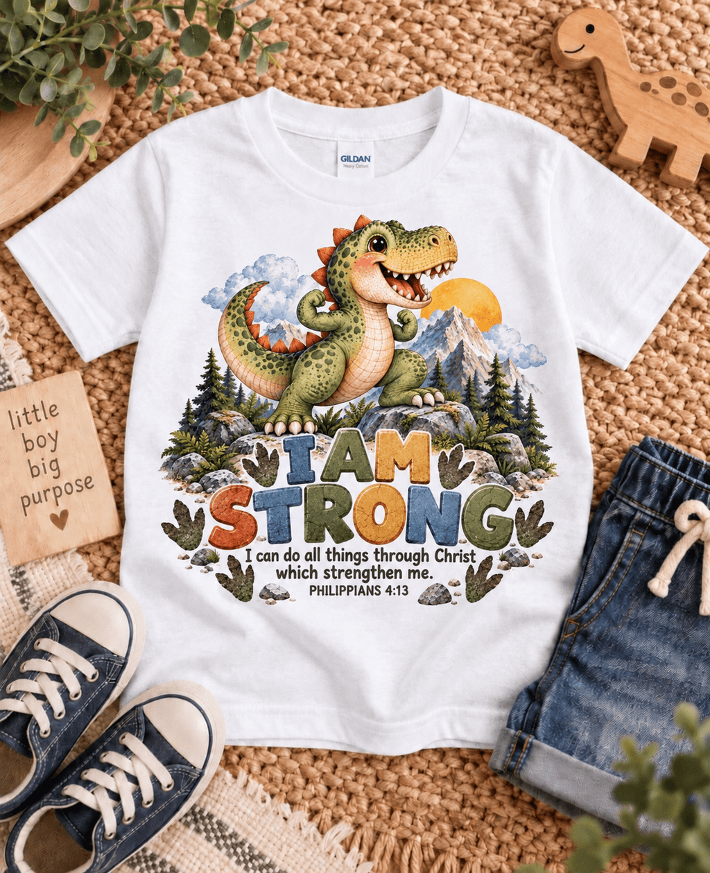 I AM STRONG Christian scripture shirt - I AM Kids
