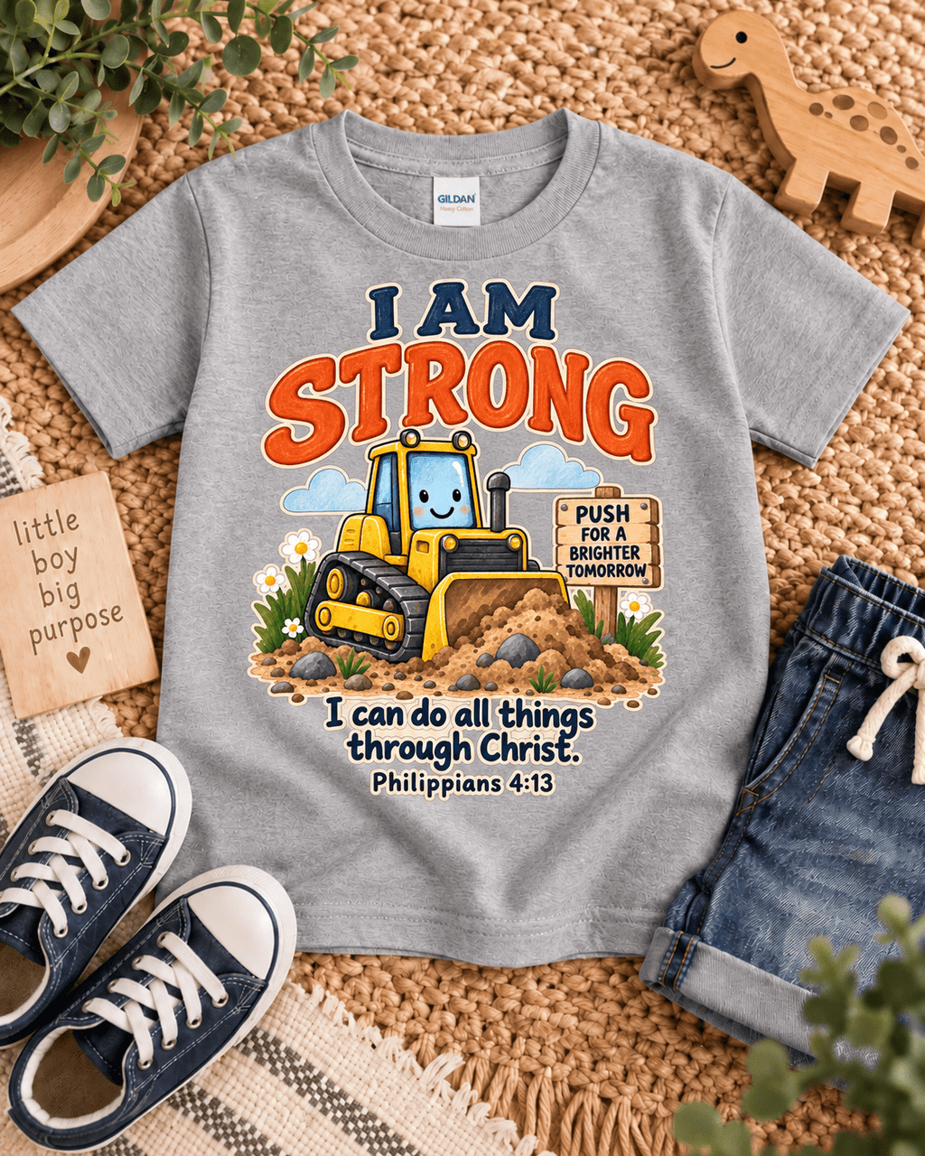 I Am Strong Christian scripture shirt - I AM Kids
