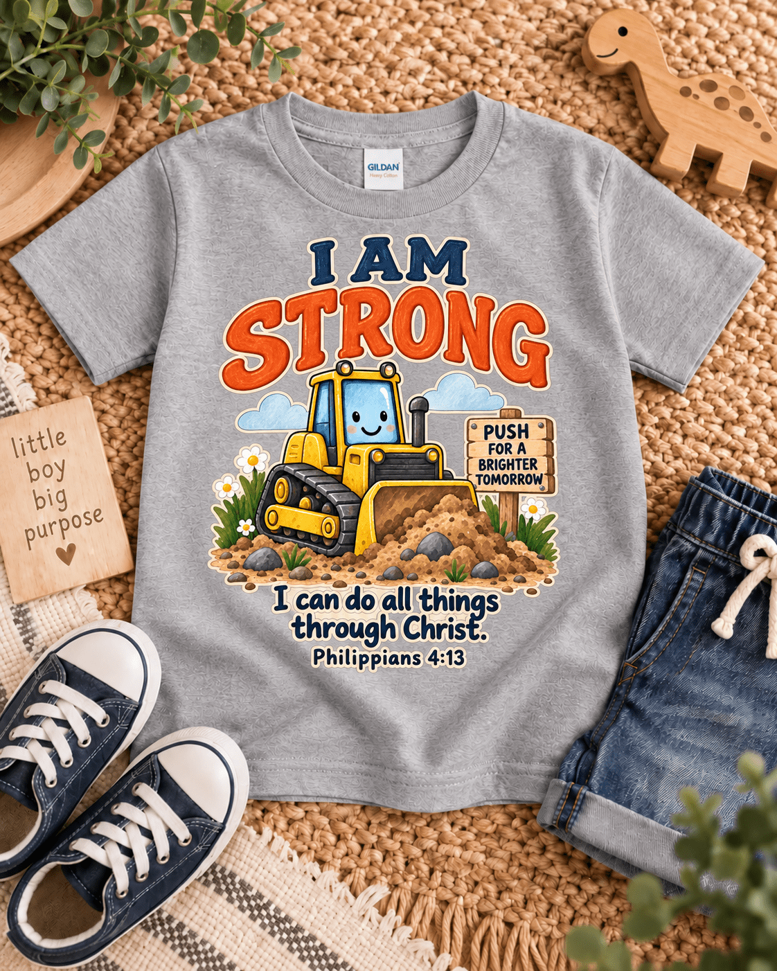 I Am Strong Christian scripture shirt - I AM Kids