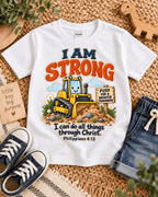 I Am Strong Christian scripture shirt - I AM Kids