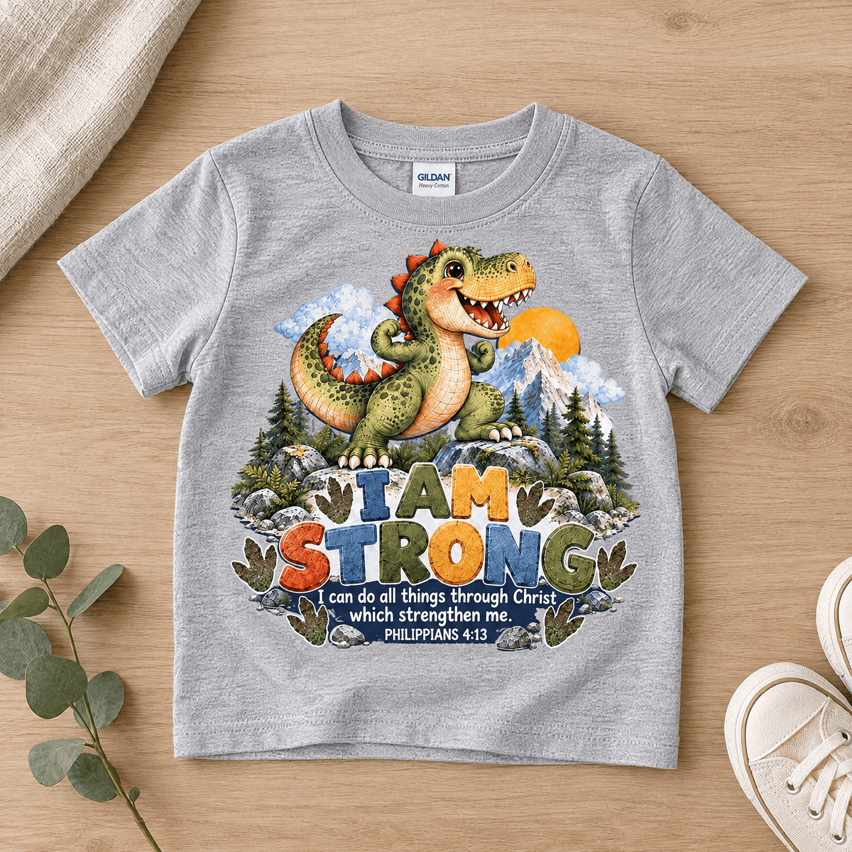 I AM STRONG Christian scripture shirt - I AM Kids