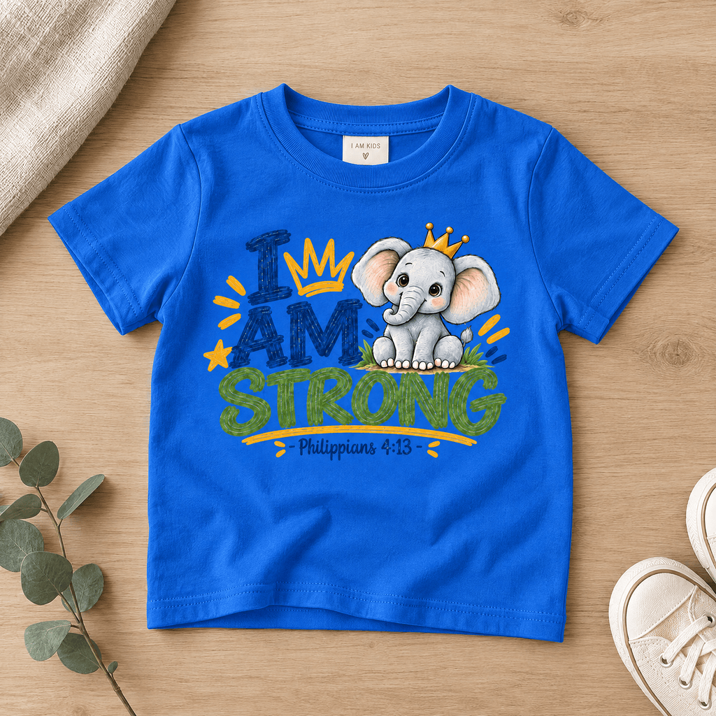 I AM STRONG Christian scripture shirt - I AM Kids