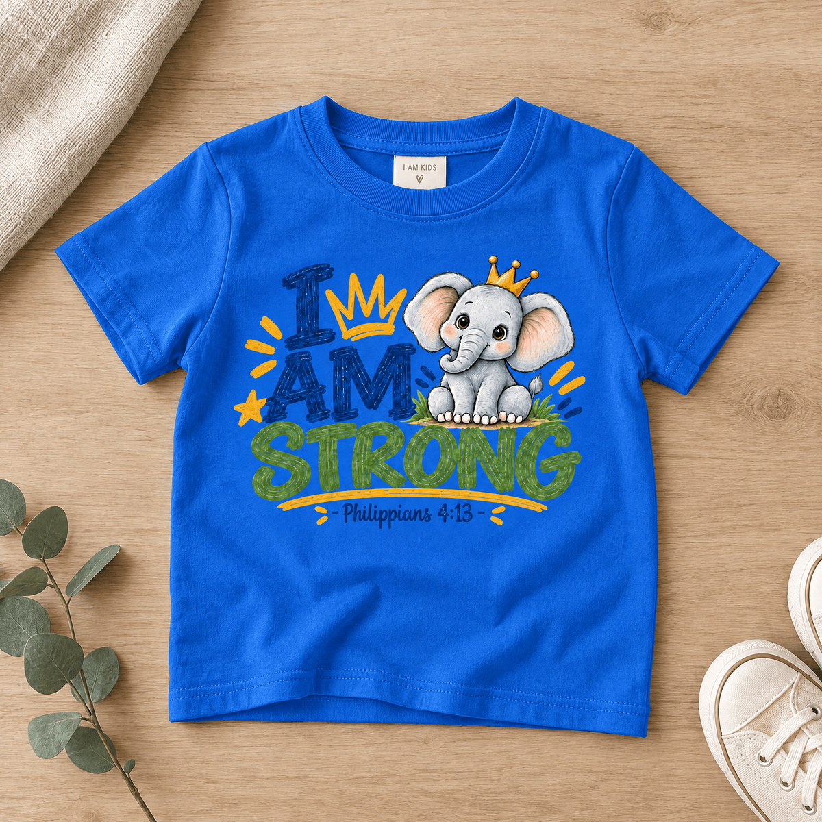 I AM STRONG Christian scripture shirt - I AM Kids