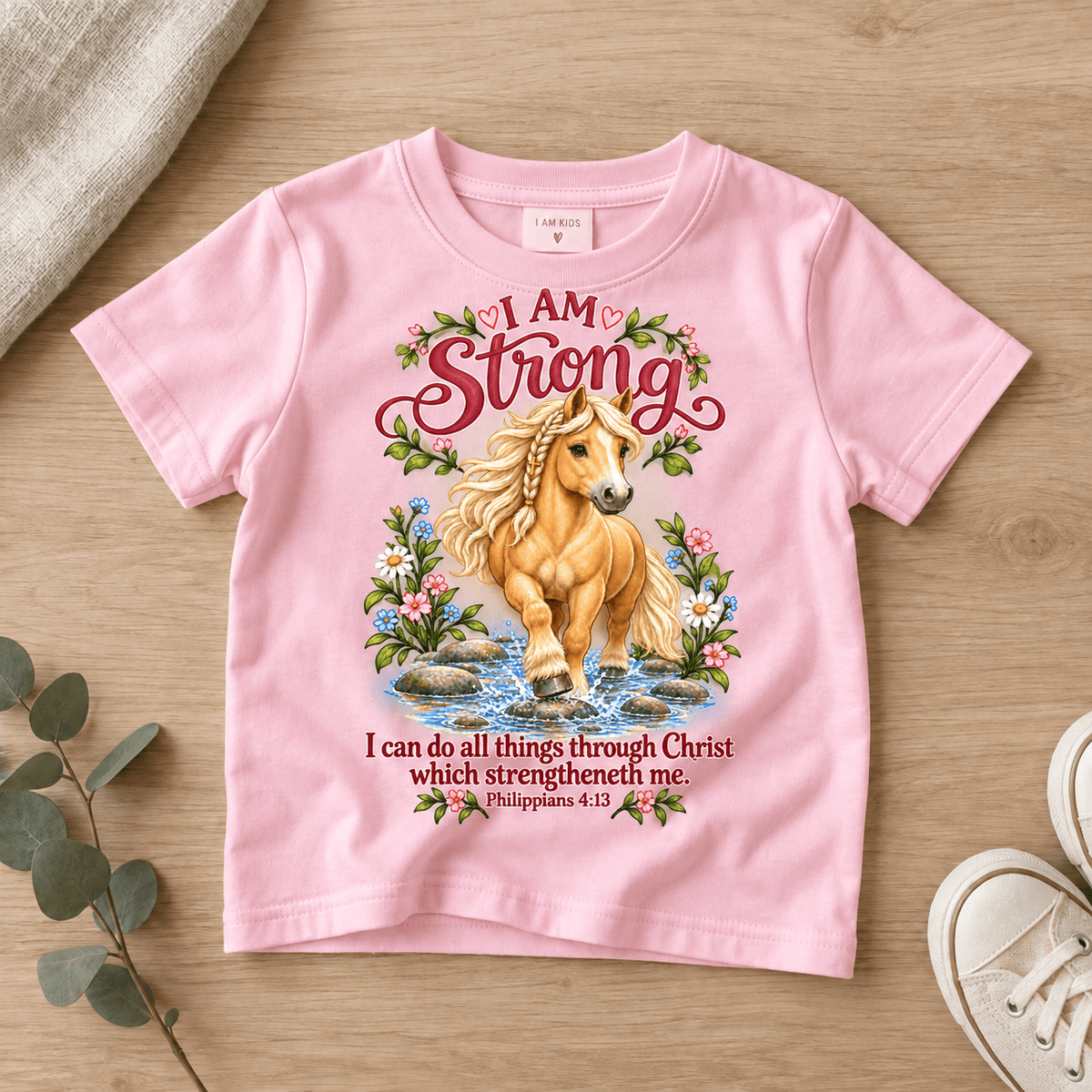 I Am Strong Christian scripture shirt - I AM Kids