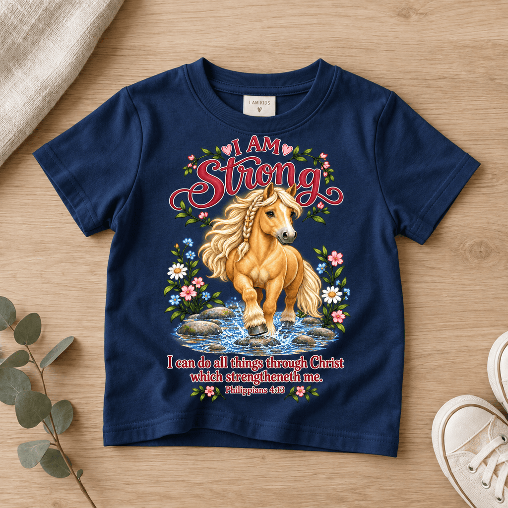 I Am Strong Christian scripture shirt - I AM Kids