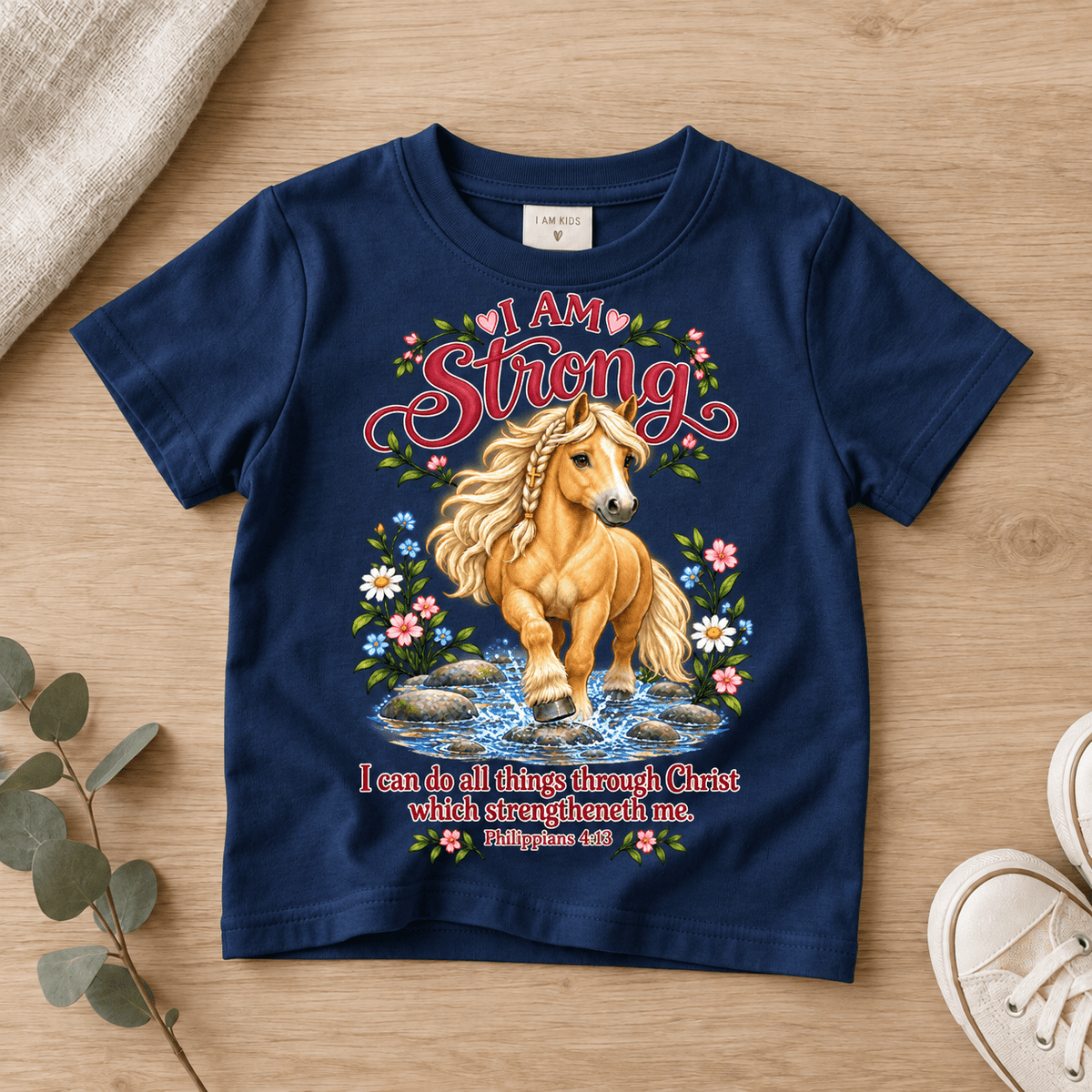 I Am Strong Christian scripture shirt - I AM Kids