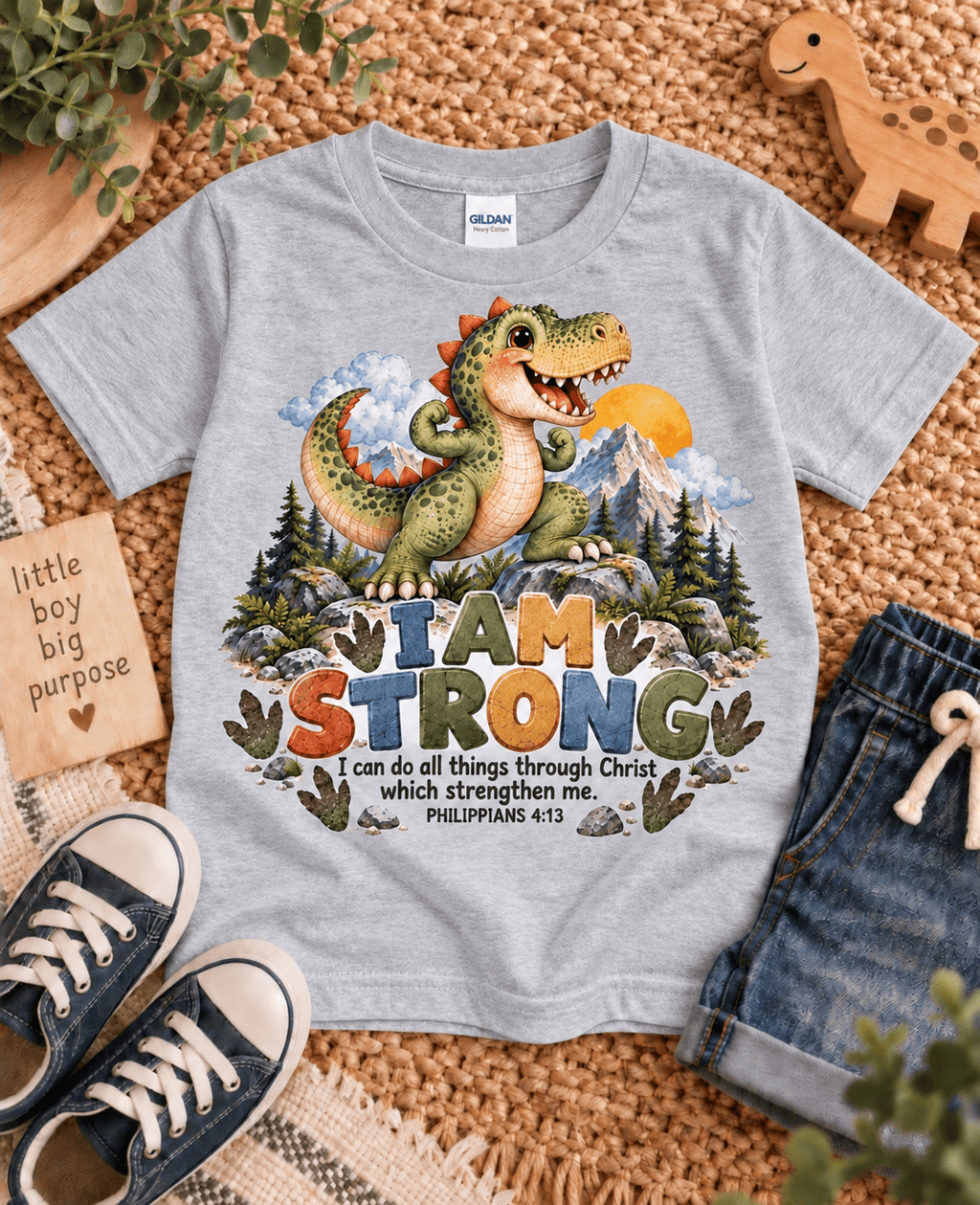 I AM STRONG Christian scripture shirt - I AM Kids